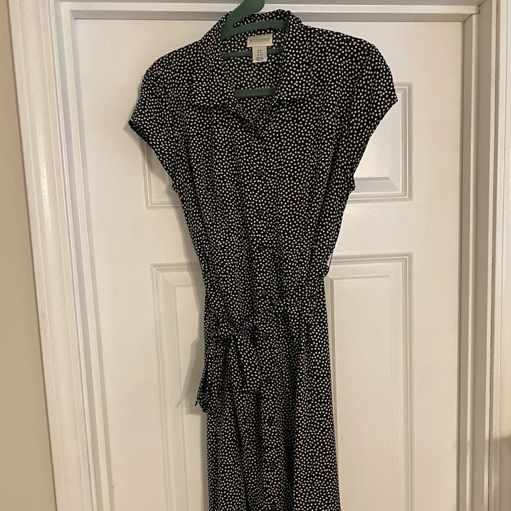 Motherhood Maternity Button Up Dress- Polka Dot